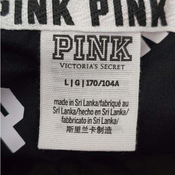 Victoria Secret Pink Semi Crop Black Camoflauge Womens Bomber Jacket L - Picture 5 of 6